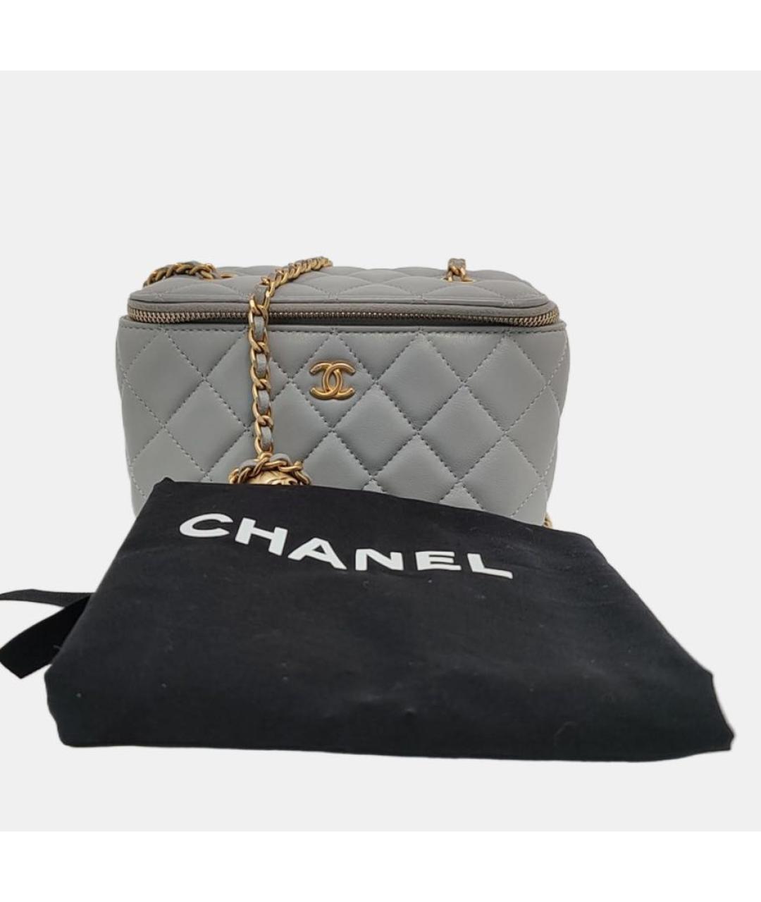 CHANEL Серая кожаная сумка через плечо, фото 2