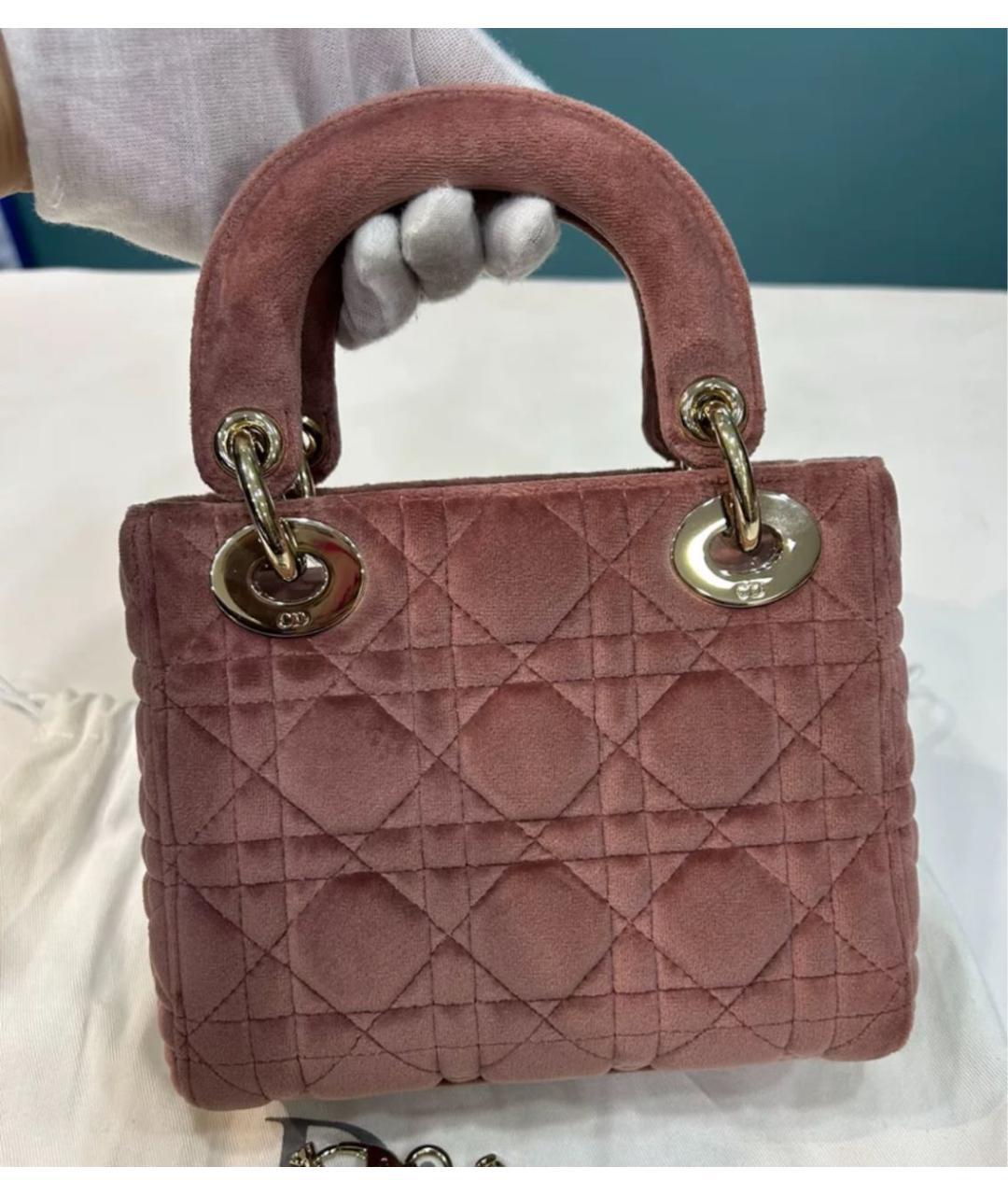 CHRISTIAN DIOR Розовая замшевая сумка с короткими ручками, фото 2