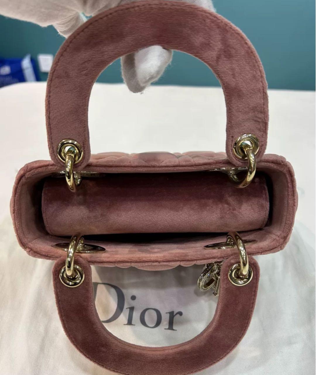 CHRISTIAN DIOR Розовая замшевая сумка с короткими ручками, фото 5