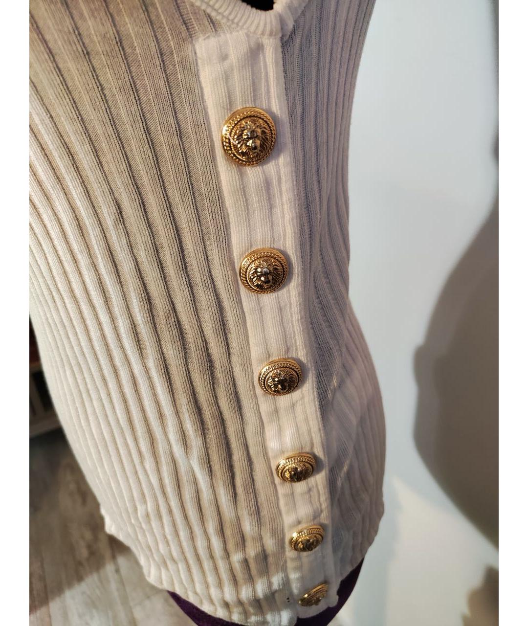 BALMAIN Белая хлопковая майка, фото 5