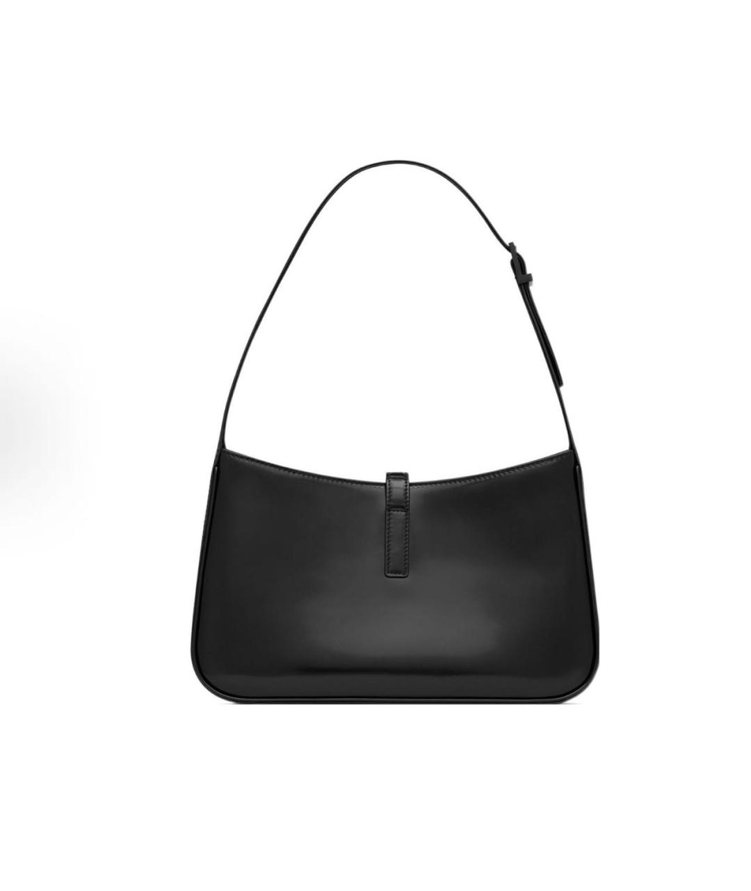SAINT LAURENT Черная кожаная сумка с короткими ручками, фото 4