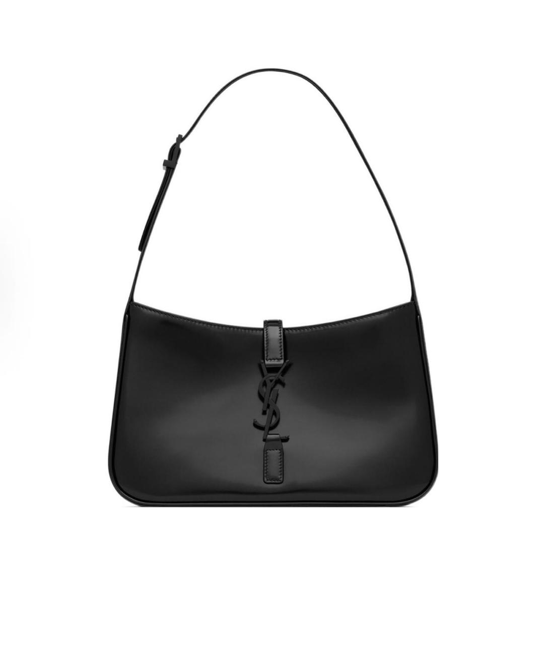 SAINT LAURENT Черная кожаная сумка с короткими ручками, фото 1
