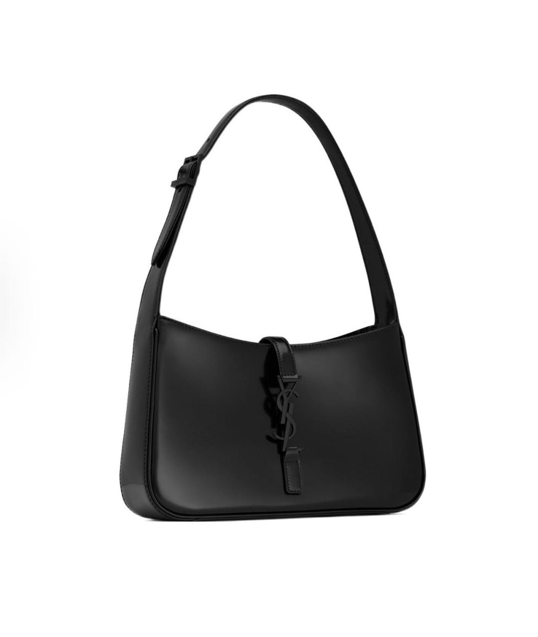 SAINT LAURENT Черная кожаная сумка с короткими ручками, фото 2