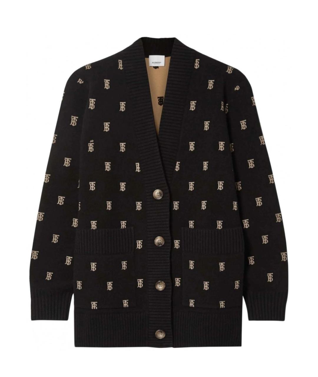 BURBERRY Черный шерстяной кардиган, фото 1