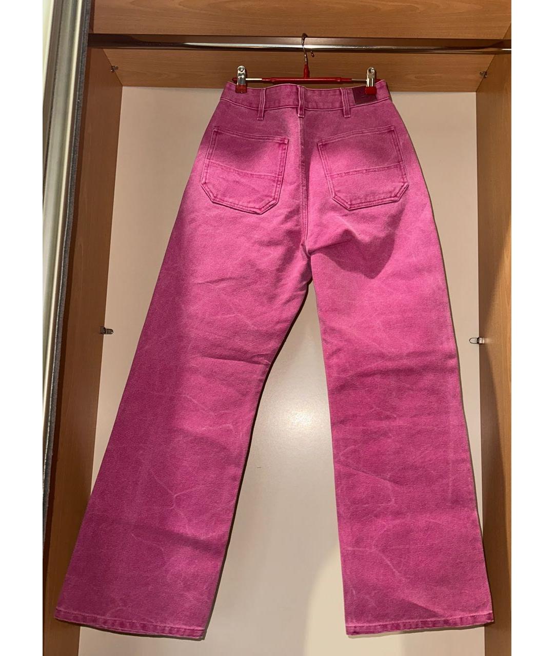 ACNE STUDIOS Розовые хлопковые прямые джинсы, фото 2