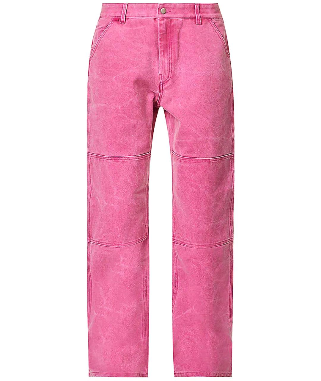 ACNE STUDIOS Розовые хлопковые прямые джинсы, фото 1