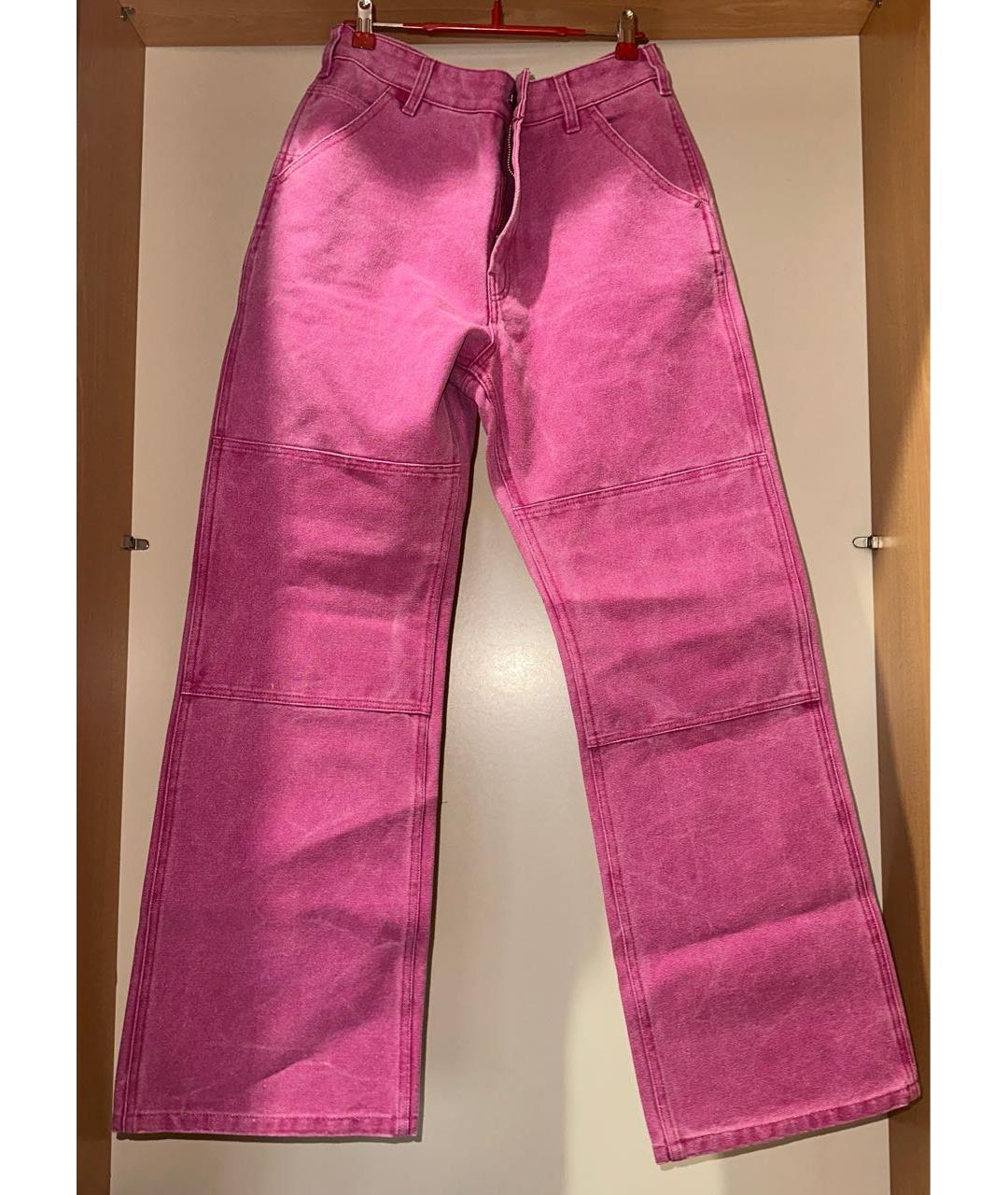 ACNE STUDIOS Розовые хлопковые прямые джинсы, фото 5