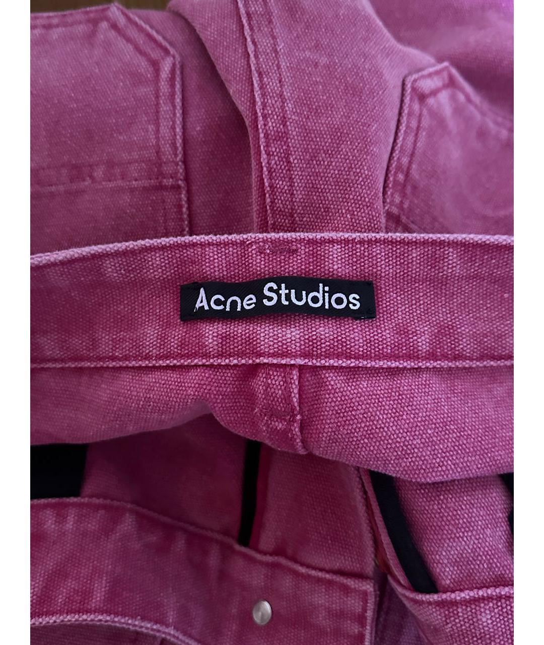 ACNE STUDIOS Розовые хлопковые прямые джинсы, фото 3