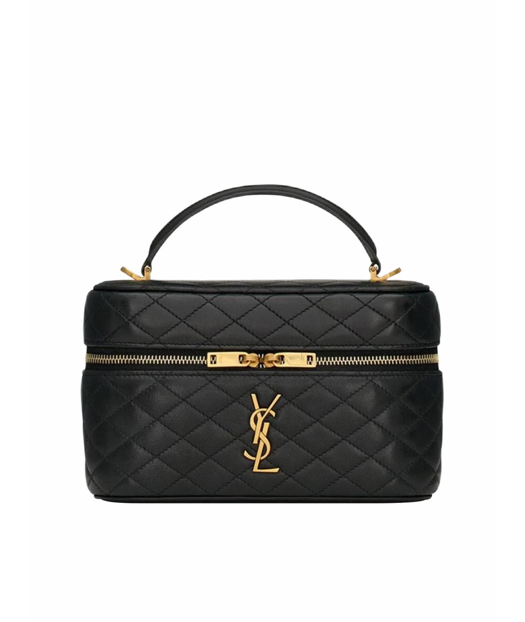 SAINT LAURENT Черная кожаная сумка через плечо, фото 1
