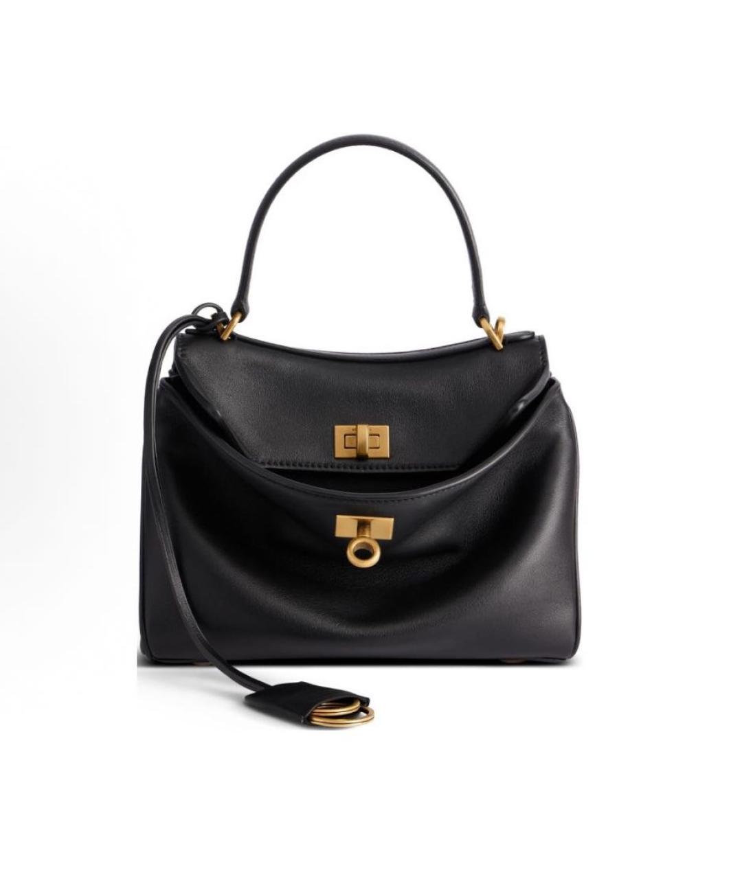 BALENCIAGA Черная кожаная сумка с короткими ручками, фото 7