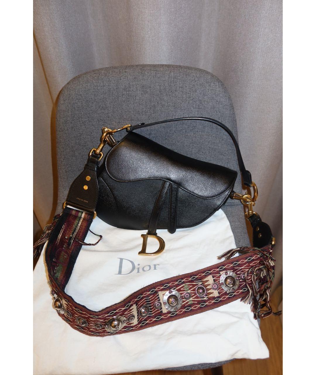 CHRISTIAN DIOR Черная кожаная сумка с короткими ручками, фото 4