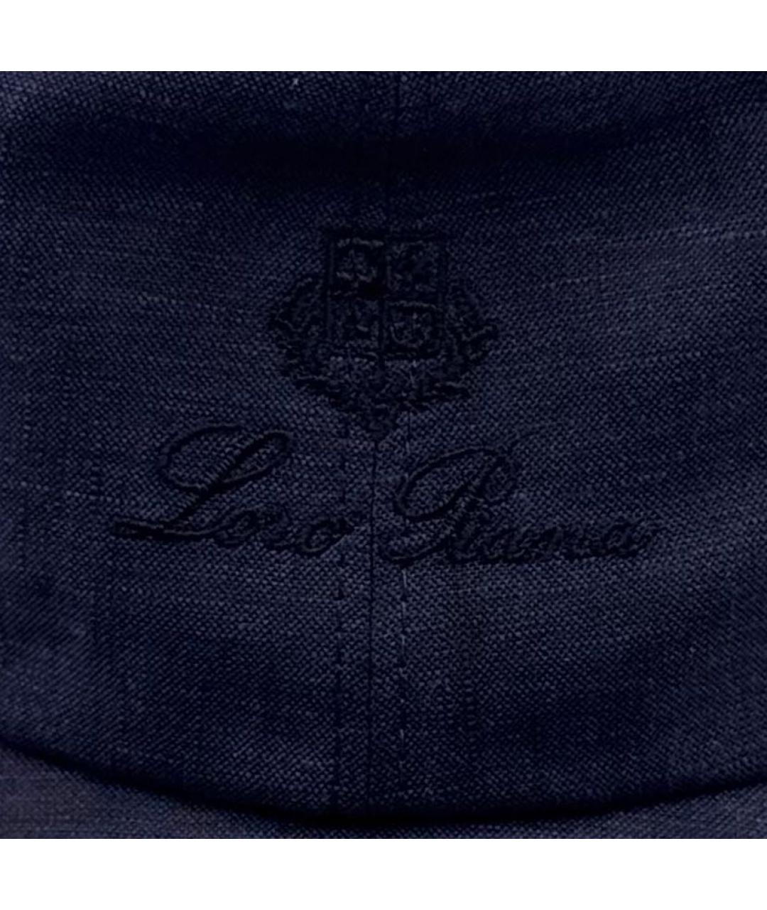 LORO PIANA Темно-синяя льняная кепка/бейсболка, фото 4