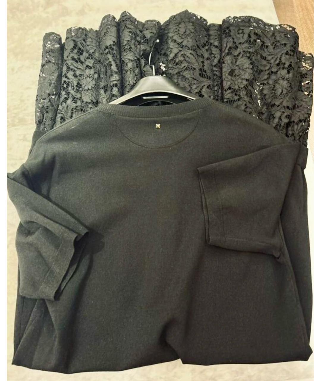 VALENTINO Черное вискозное повседневное платье, фото 2