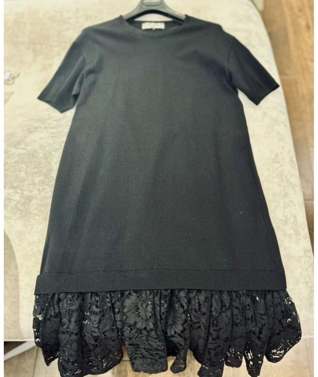 VALENTINO Черное вискозное повседневное платье, фото 3