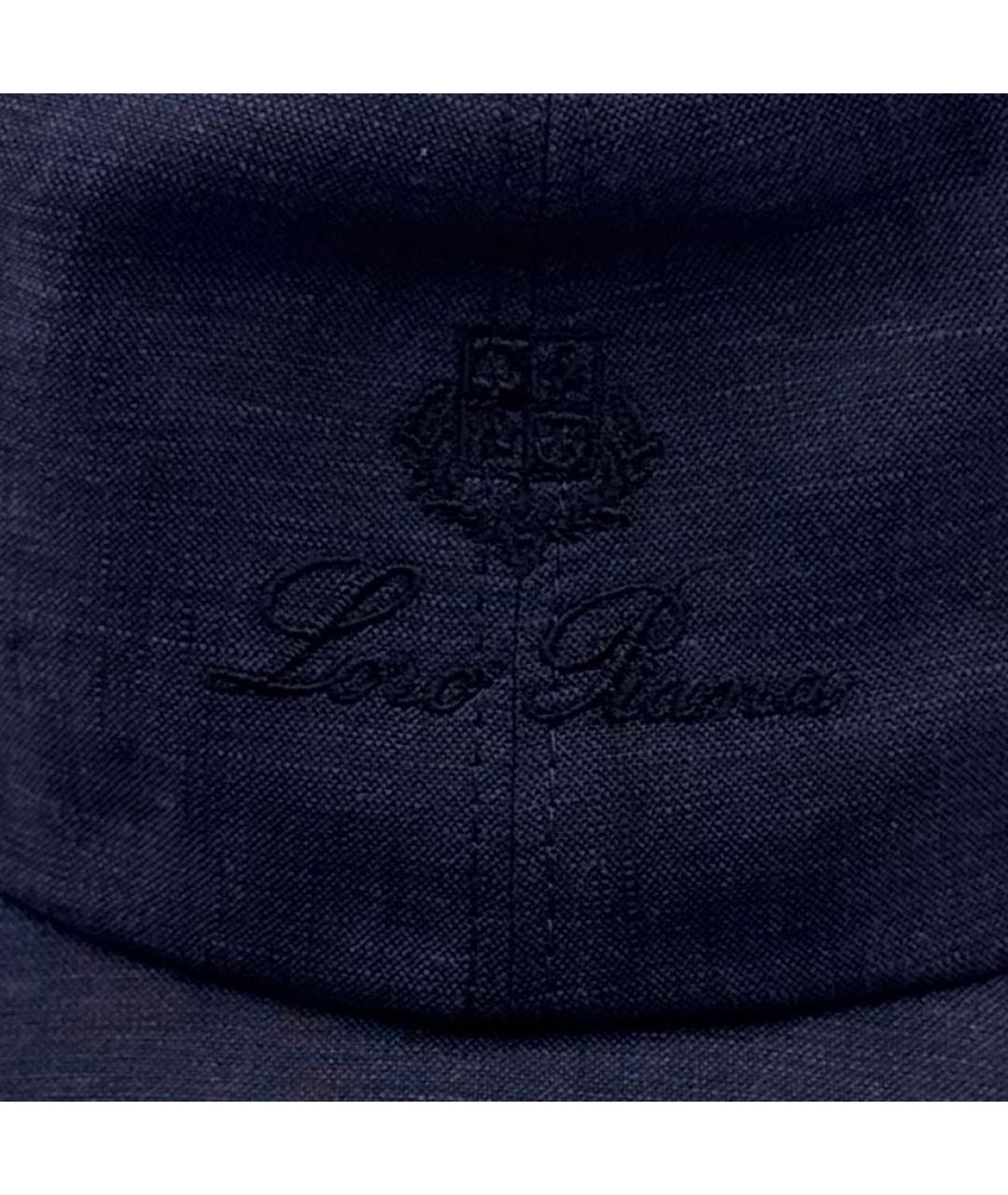 LORO PIANA Темно-синяя льняная кепка/бейсболка, фото 4