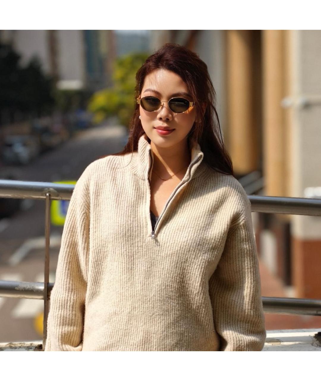 CELINE Золотые солнцезащитные очки, фото 8