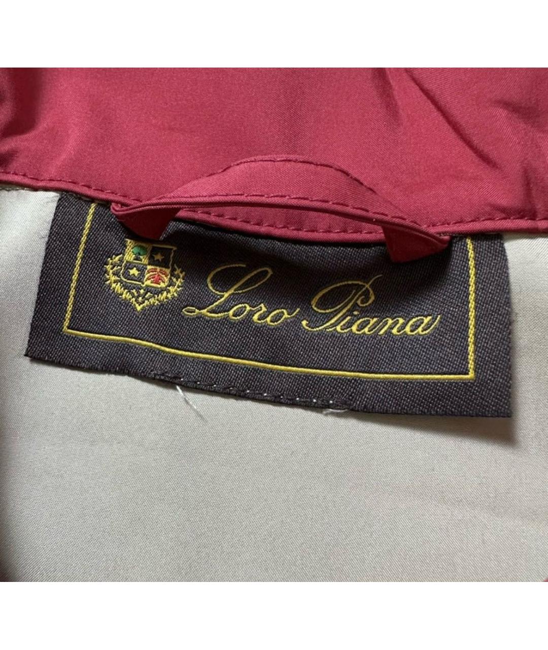 LORO PIANA Бордовая полиэстеровая куртка, фото 4