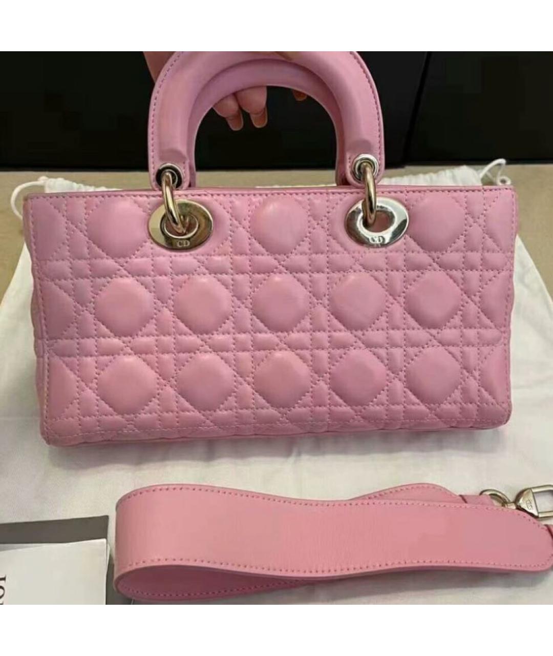 CHRISTIAN DIOR Розовая кожаная сумка с короткими ручками, фото 4