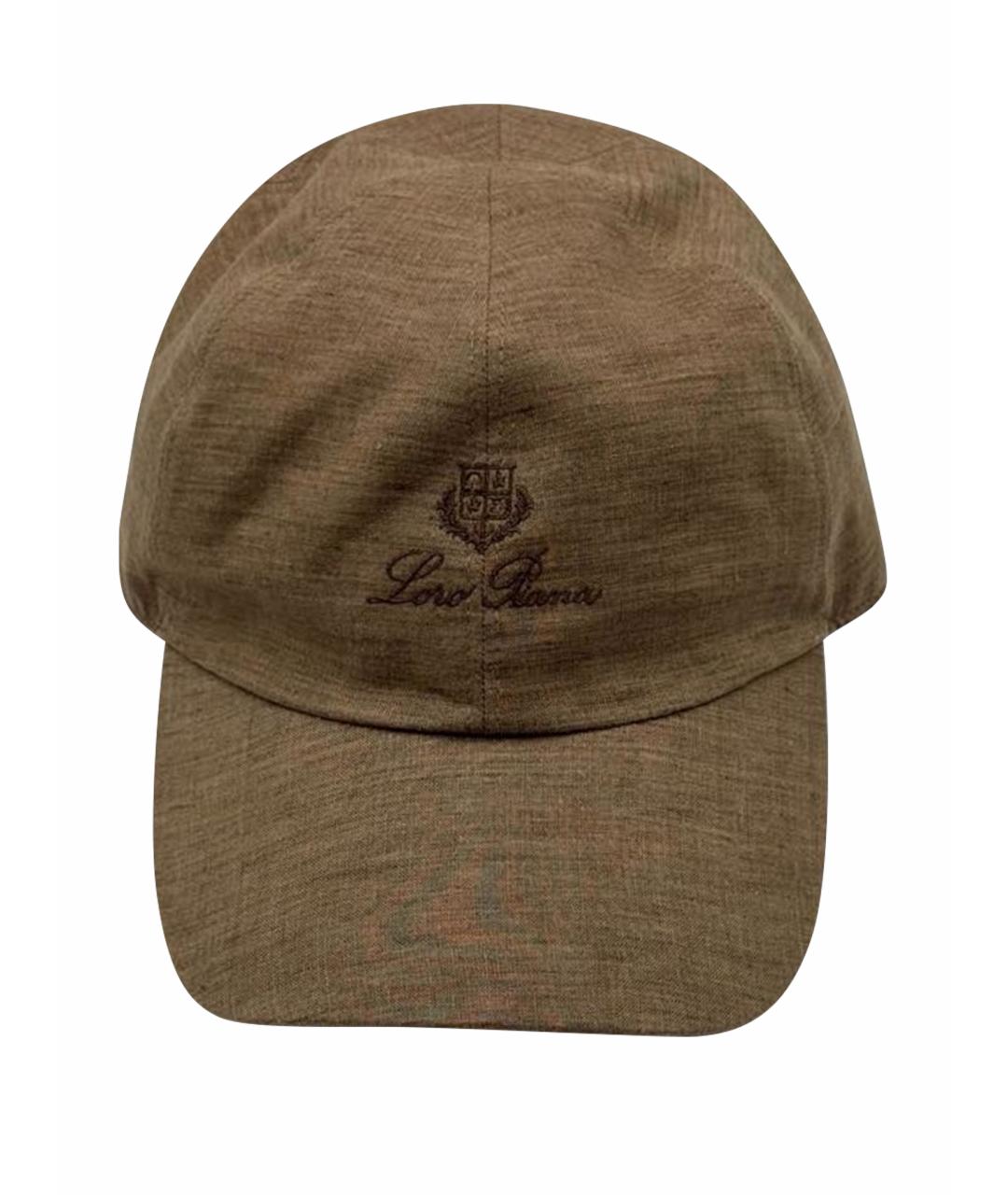 LORO PIANA Коричневая льняная кепка/бейсболка, фото 1