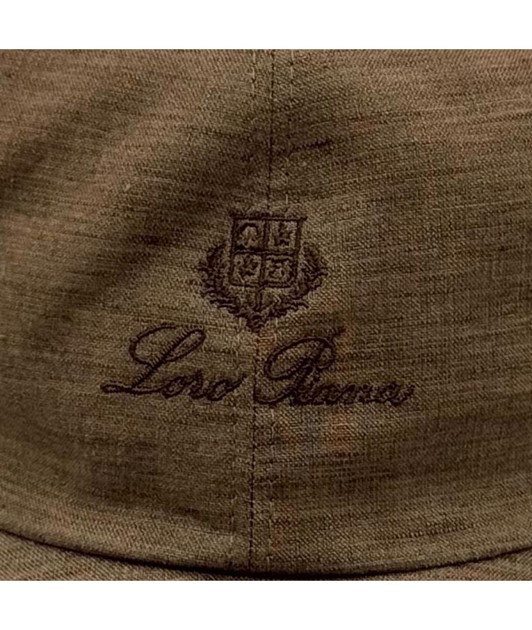 LORO PIANA Коричневая льняная кепка/бейсболка, фото 4