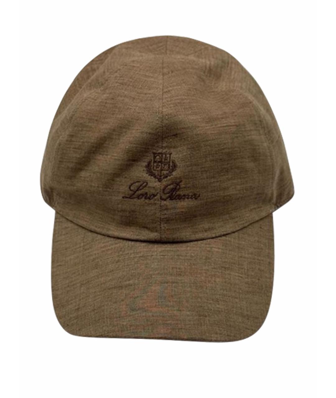 LORO PIANA Коричневая льняная кепка/бейсболка, фото 1