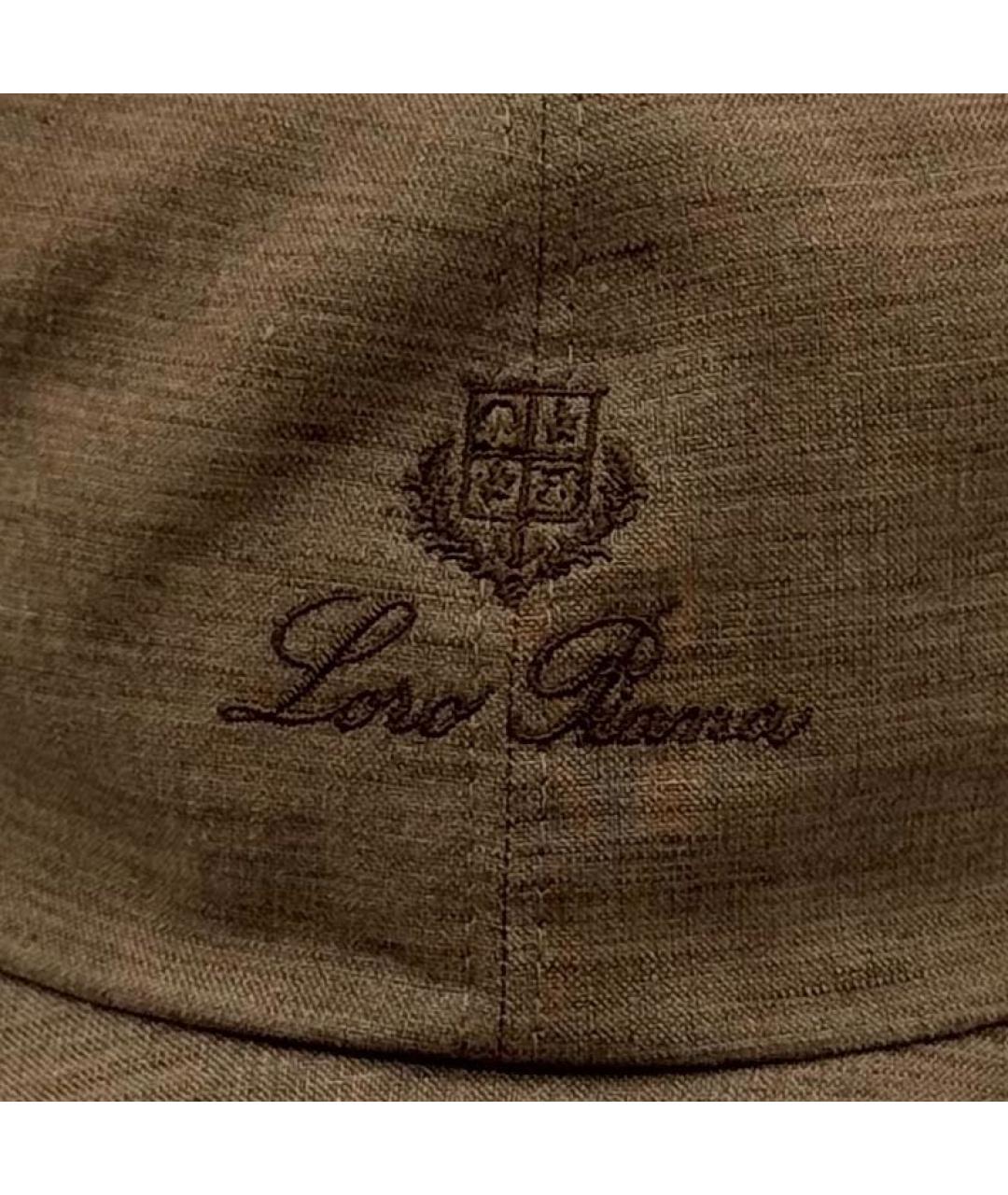 LORO PIANA Коричневая льняная кепка/бейсболка, фото 4