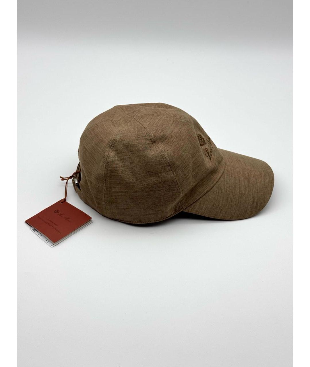 LORO PIANA Коричневая льняная кепка/бейсболка, фото 2
