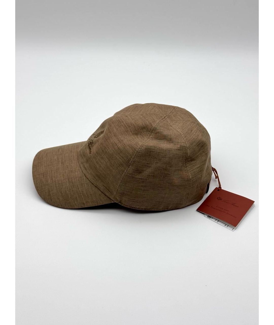 LORO PIANA Коричневая льняная кепка/бейсболка, фото 3