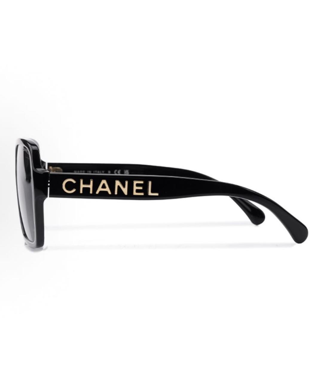 CHANEL Черные пластиковые солнцезащитные очки, фото 2