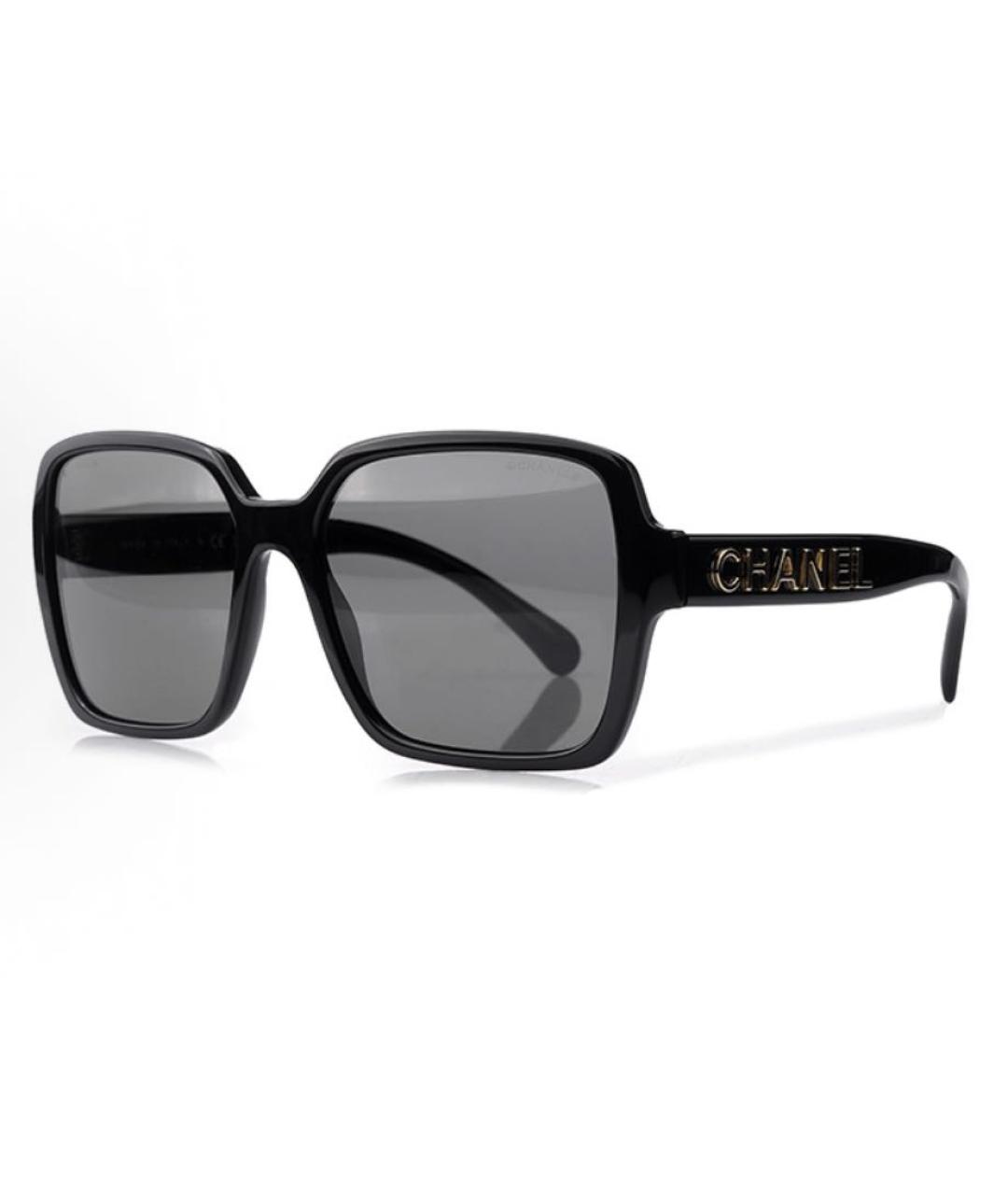 CHANEL Черные пластиковые солнцезащитные очки, фото 3