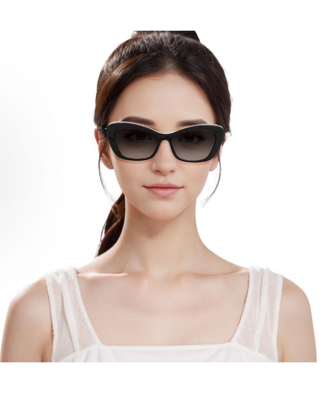 CHANEL Черные пластиковые солнцезащитные очки, фото 3