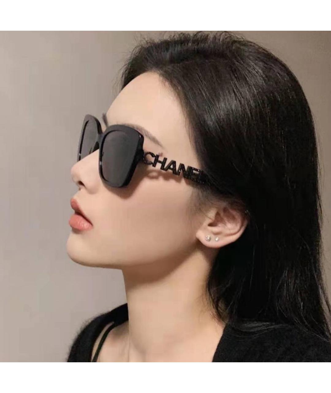 CHANEL Черные пластиковые солнцезащитные очки, фото 4