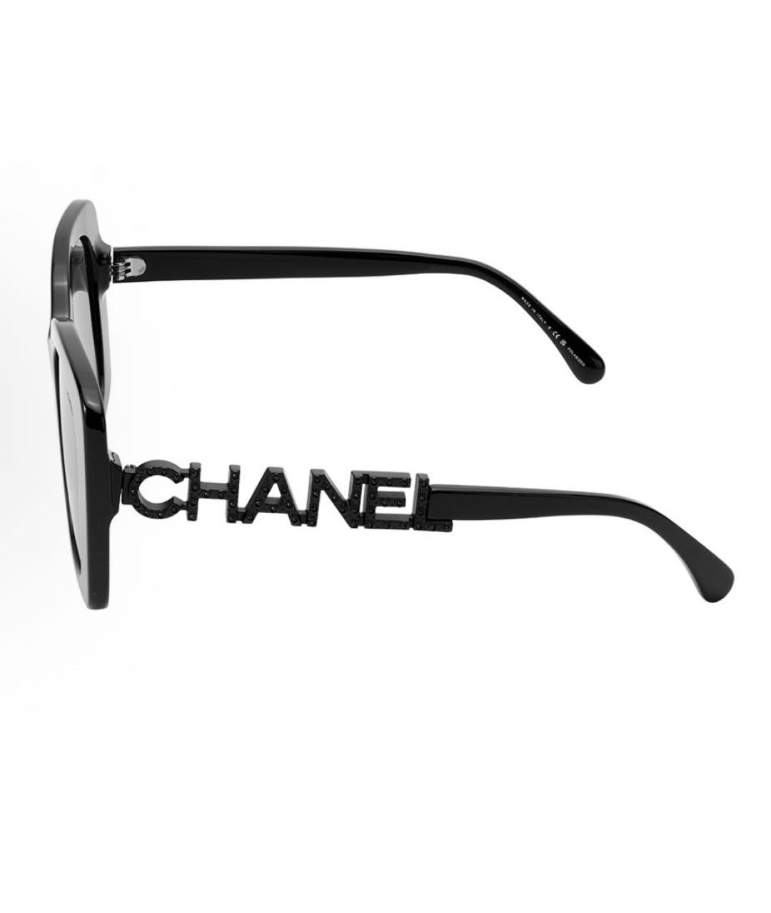 CHANEL Черные пластиковые солнцезащитные очки, фото 2