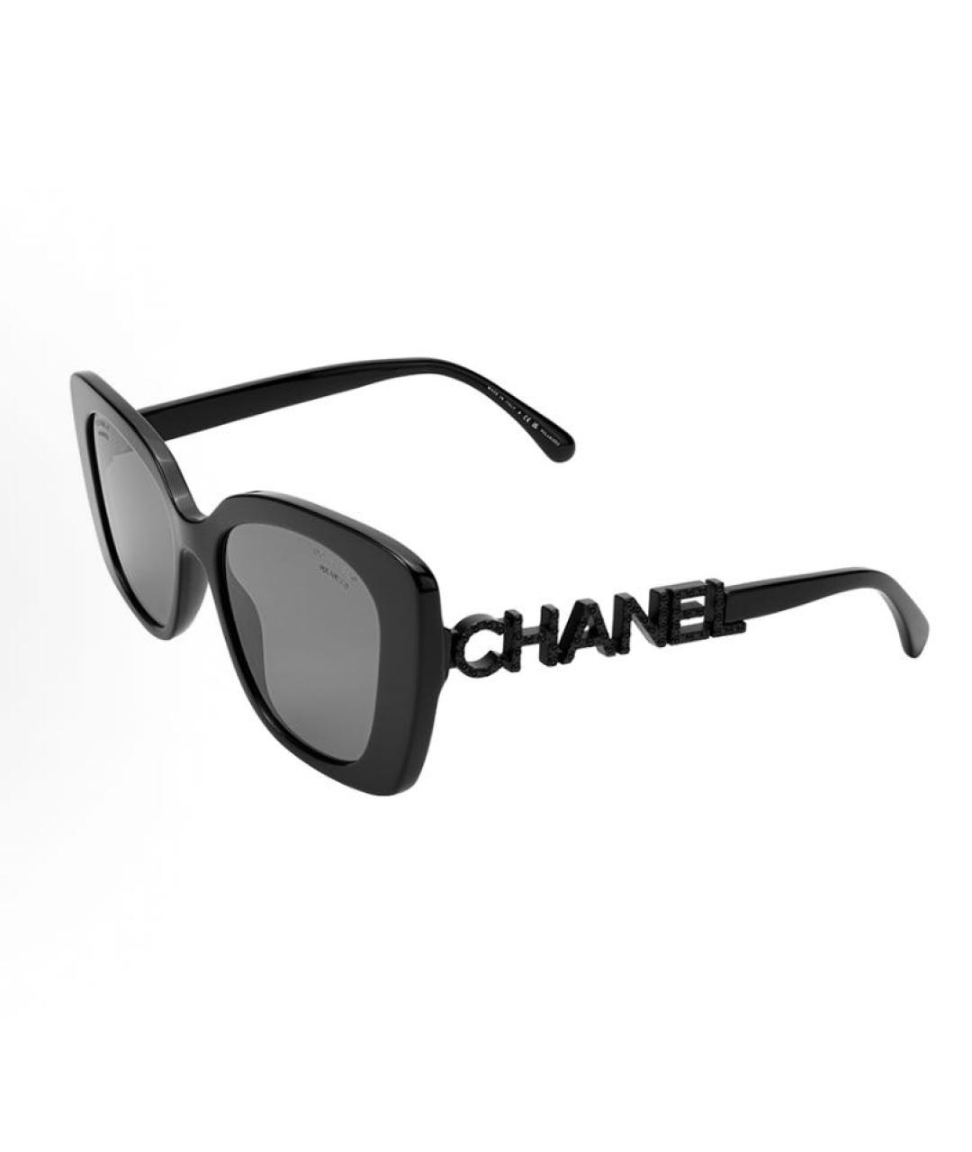 CHANEL Черные пластиковые солнцезащитные очки, фото 6