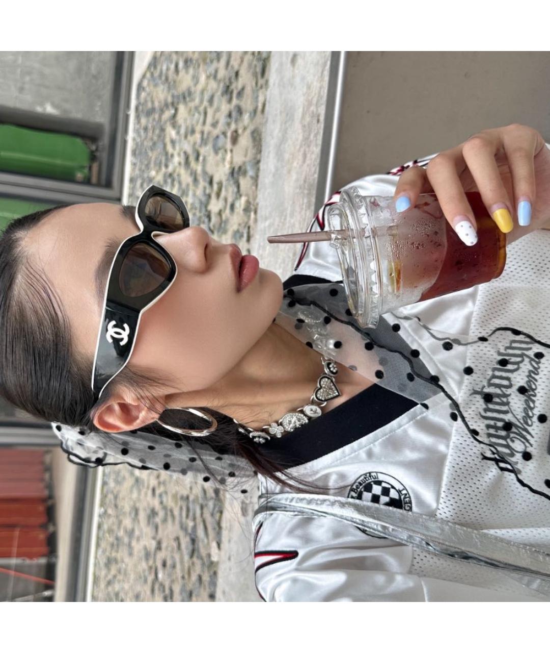 CHANEL Черные пластиковые солнцезащитные очки, фото 4