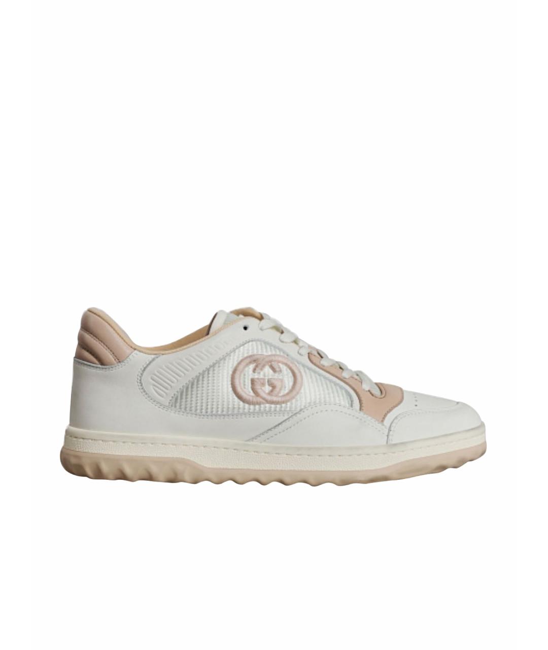 GUCCI Белые кожаные кроссовки, фото 1