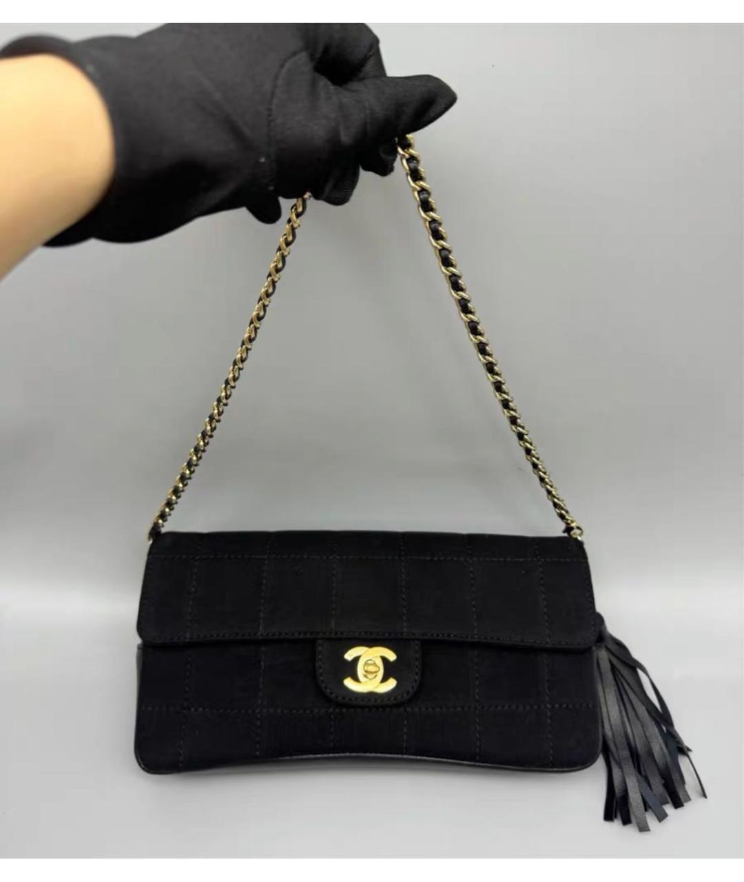 CHANEL Черная замшевая сумка через плечо, фото 2
