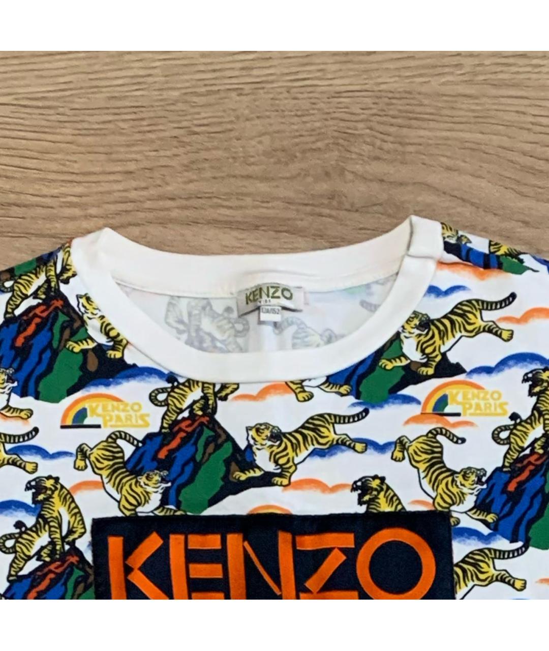 KENZO Мульти хлопковая детская футболка, фото 3