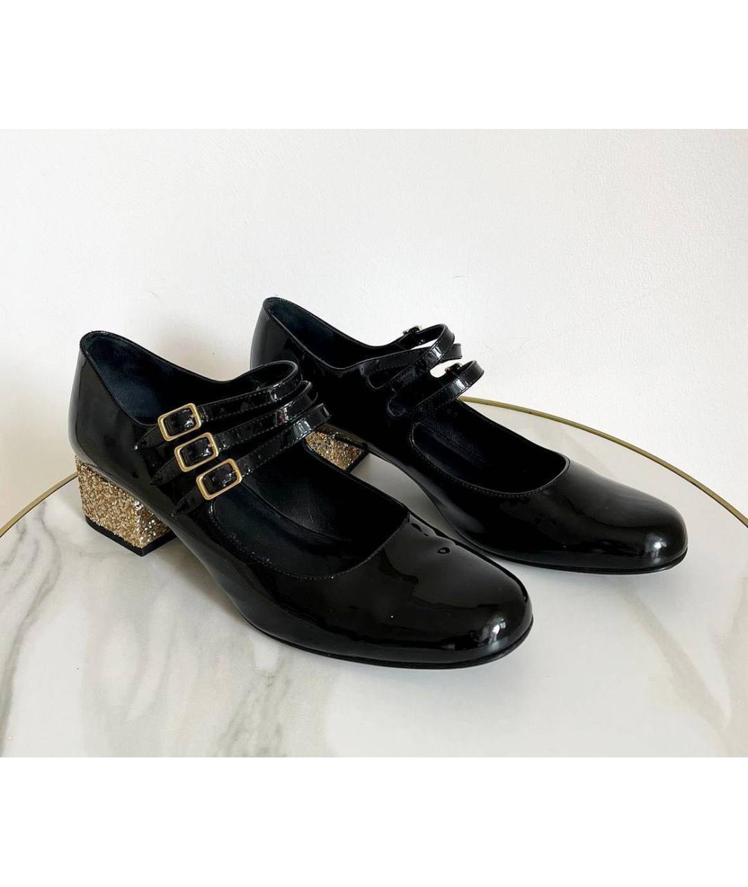 SAINT LAURENT Черные туфли из лакированной кожи, фото 2