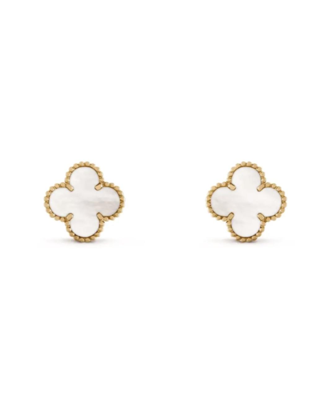 VAN CLEEF & ARPELS Белые серьги из желтого золота, фото 1