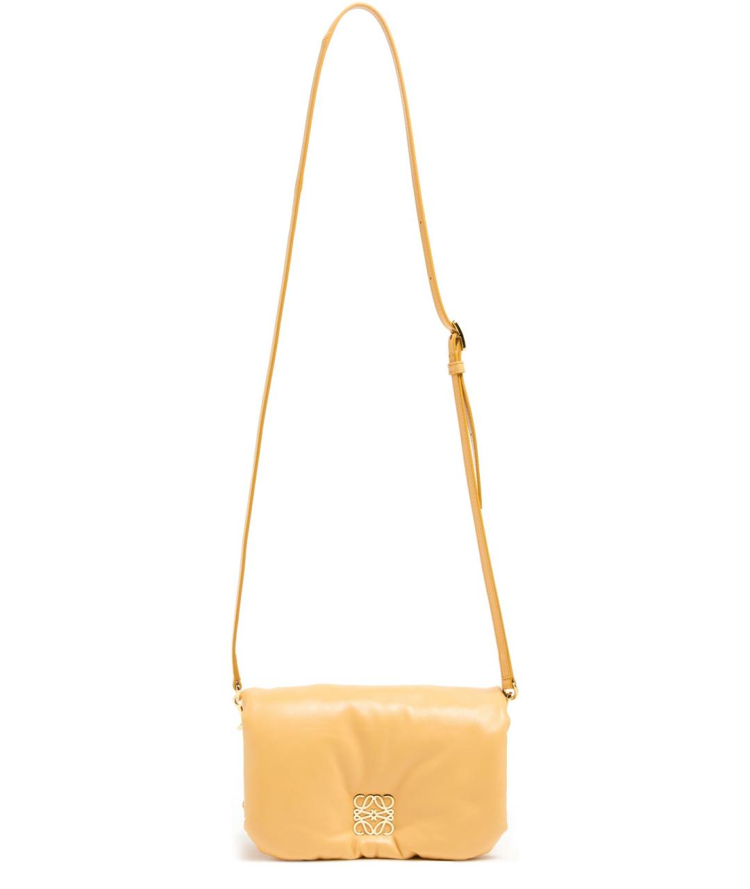 LOEWE Коричневая кожаная сумка через плечо, фото 4