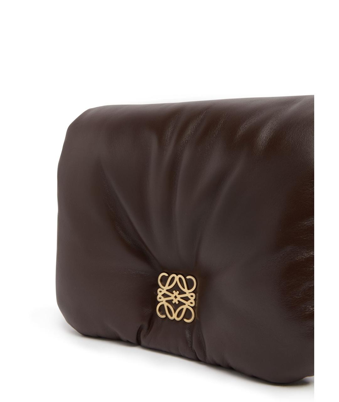 LOEWE Коричневая кожаная сумка через плечо, фото 4