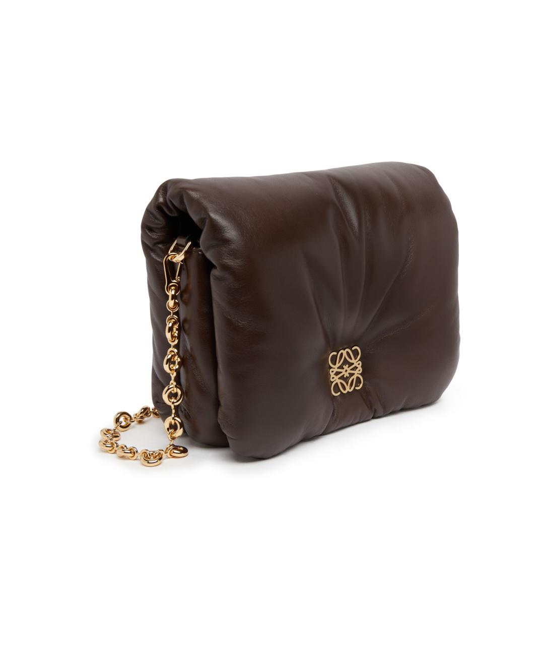 LOEWE Коричневая кожаная сумка через плечо, фото 2