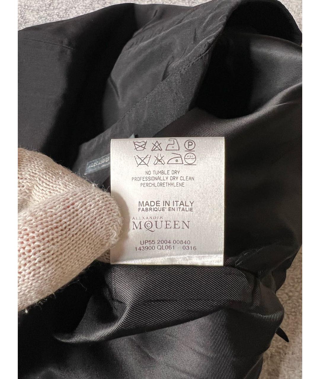 ALEXANDER MCQUEEN Черная шелковая юбка миди, фото 7