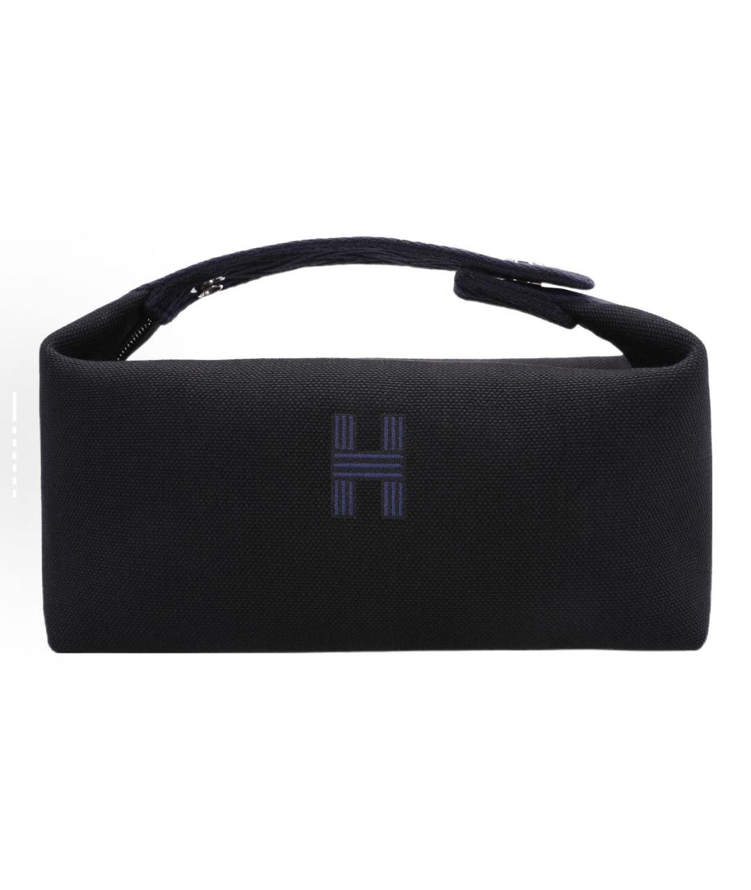 HERMES Черная тканевая косметичка, фото 6