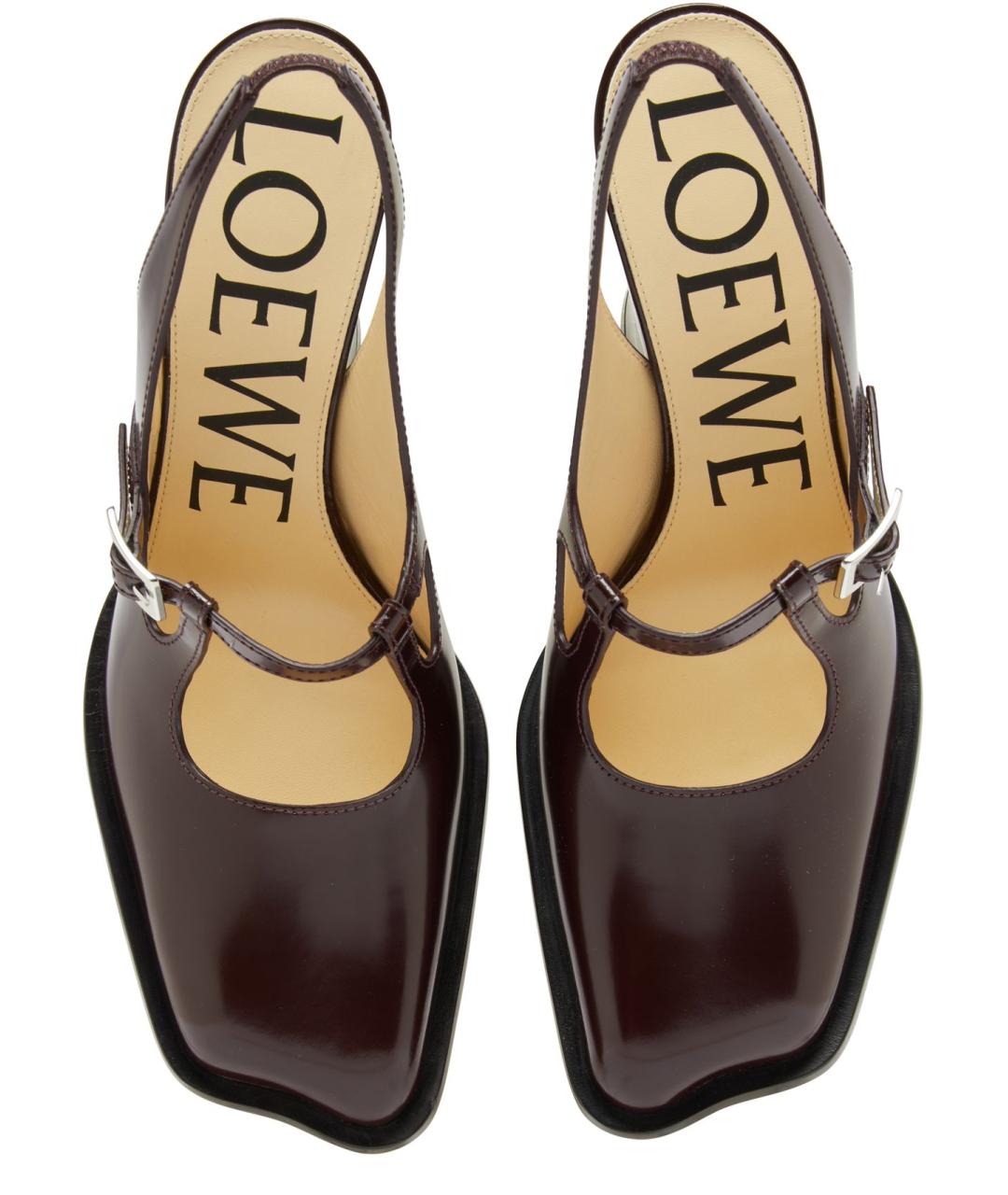 LOEWE Бордовые туфли, фото 3