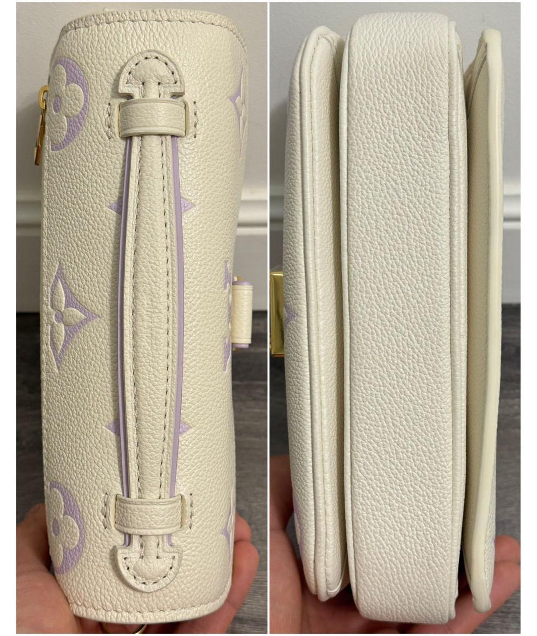 LOUIS VUITTON Бежевая кожаная сумка через плечо, фото 3