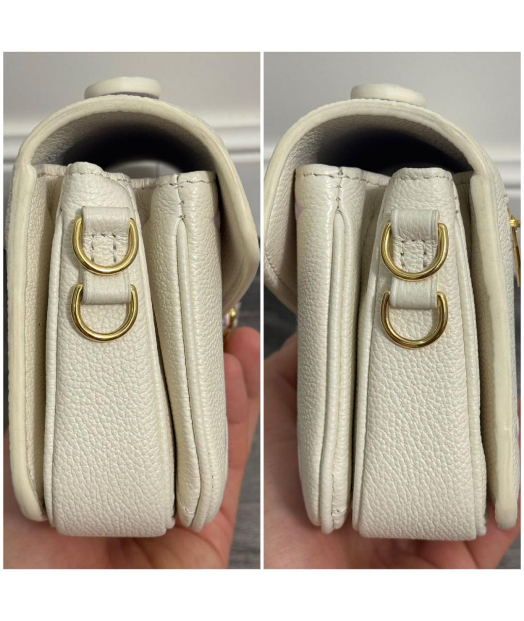 LOUIS VUITTON Бежевая кожаная сумка через плечо, фото 4