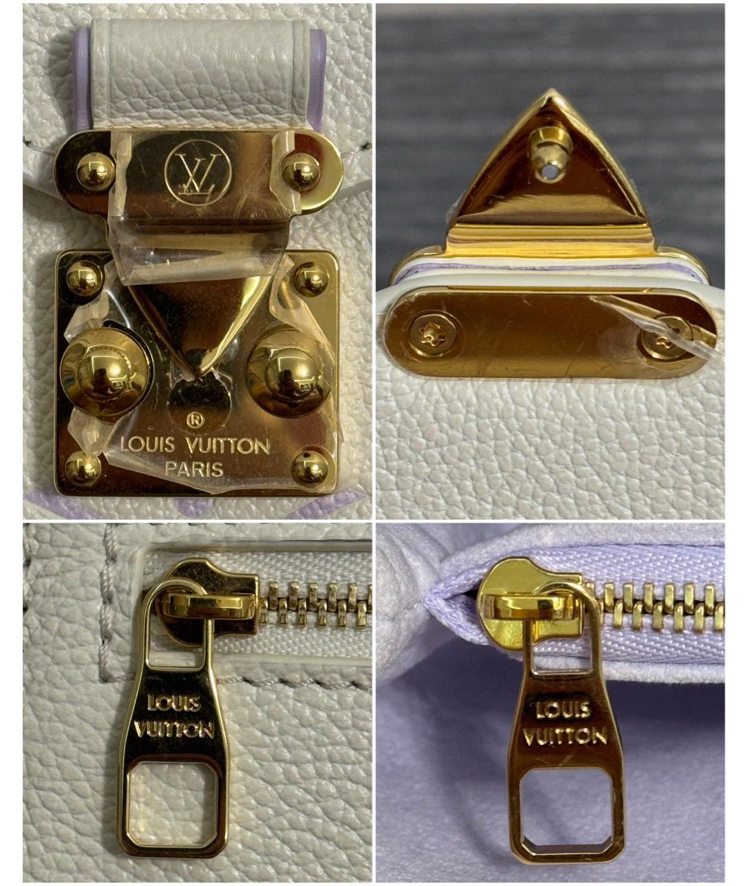 LOUIS VUITTON Бежевая кожаная сумка через плечо, фото 5