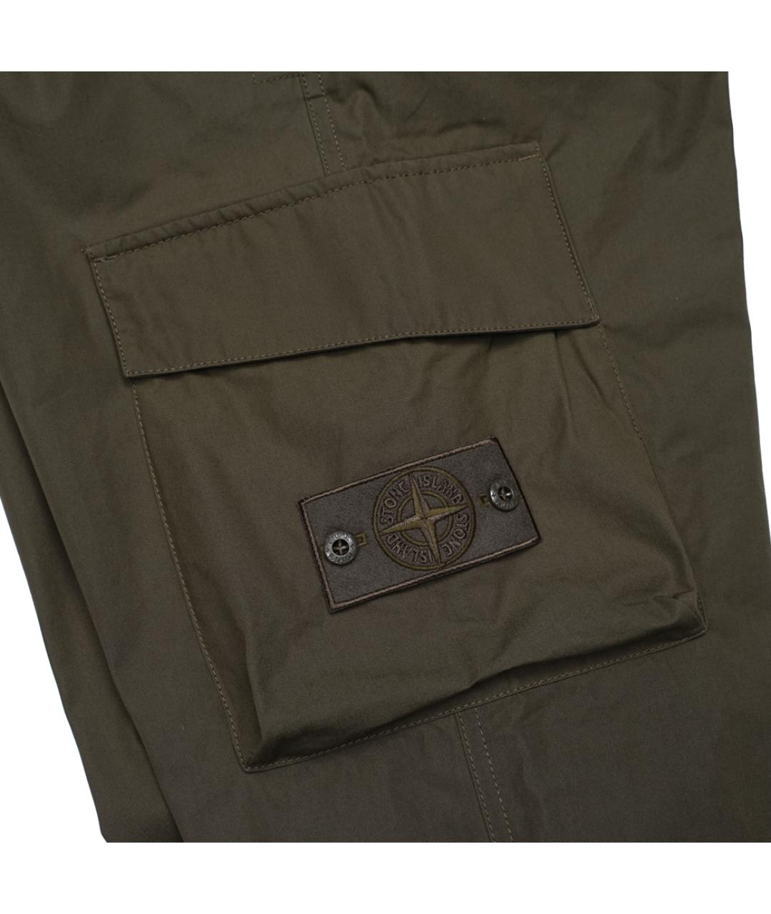 STONE ISLAND Хаки хлопковые повседневные брюки, фото 5